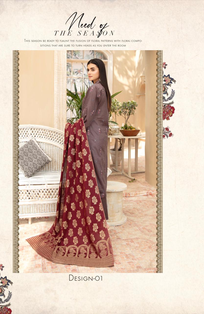 Voile Embroidery Brown